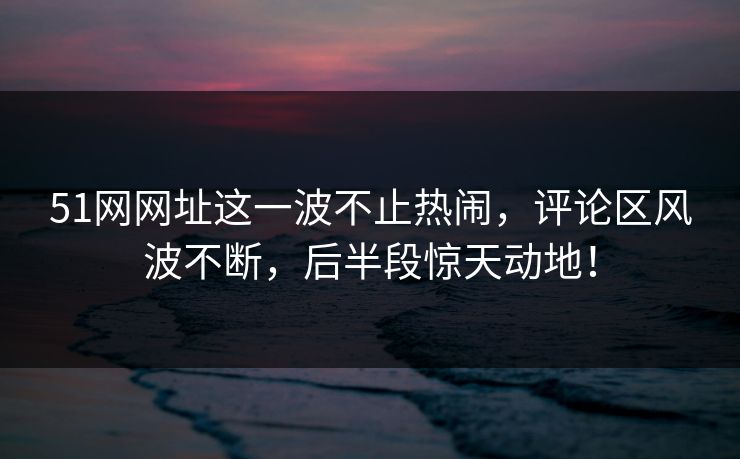 51网网址这一波不止热闹，评论区风波不断，后半段惊天动地！